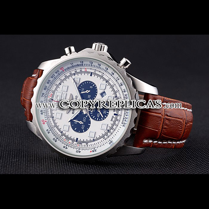 Breitling Navitimer Brown Leather Strap White Dial BL5658 - Photo-2