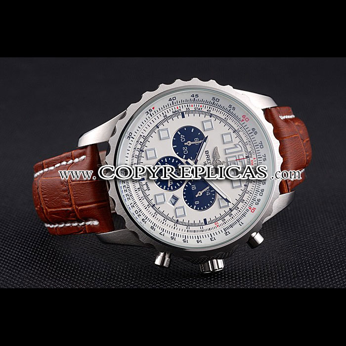 Breitling Navitimer Brown Leather Strap White Dial BL5658 - Photo-3