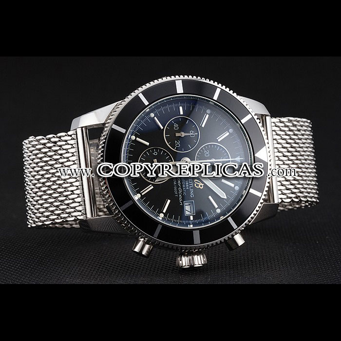 Breitling Superocean Heritage Chronographe 46 Black Dial Bezel Steel Case Bracelet BL5660 - Photo-3