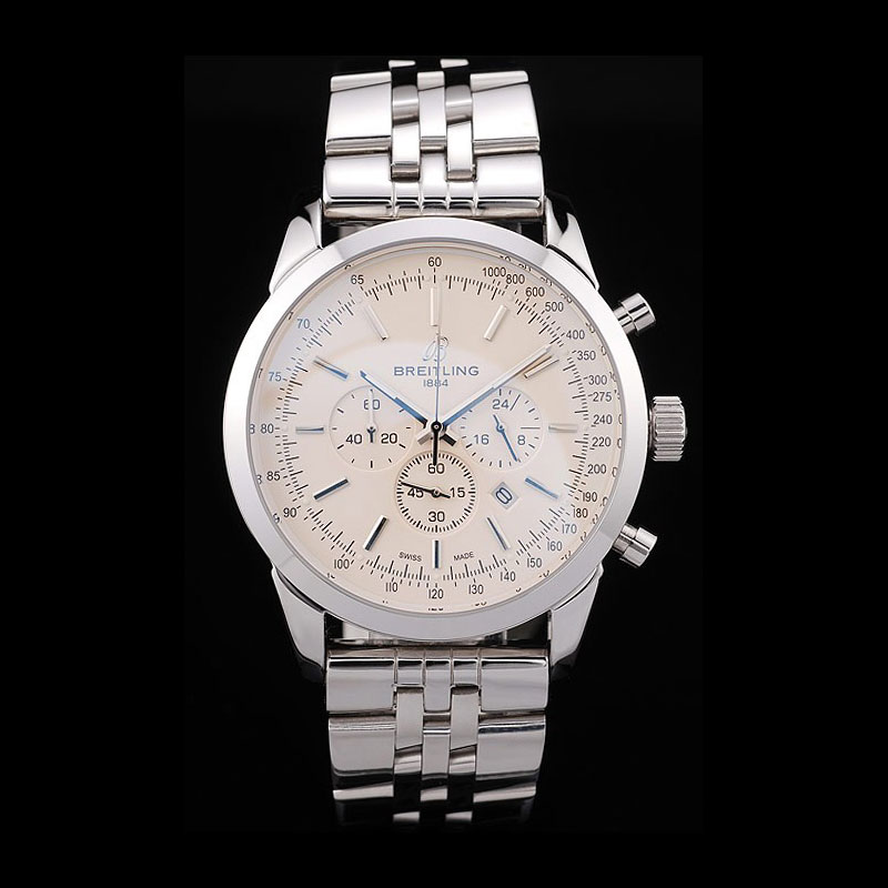 Breitling Transocean White Dial Stainless Steel Strap BL5671