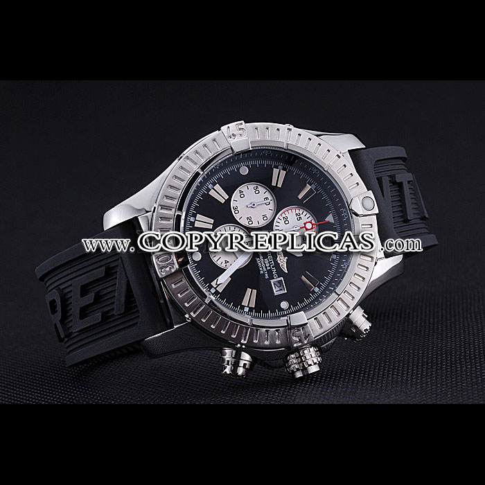 Breitling Chronomat Evolution Black Dial Black Rubber Bracelet BL5679 - Photo-2