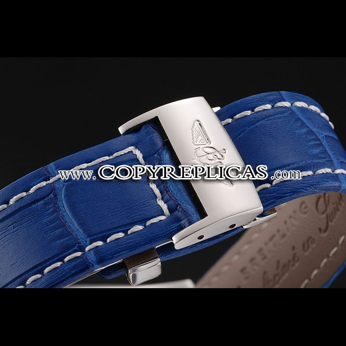 Breitling Chronomat Patrouille De France Blue Dial Steel Case Blue Leather Strap BL5682 - Photo-4