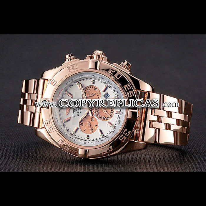 Breitling Chronomat 44 White Dial Rose Gold Bracelet BL5686 - Photo-2