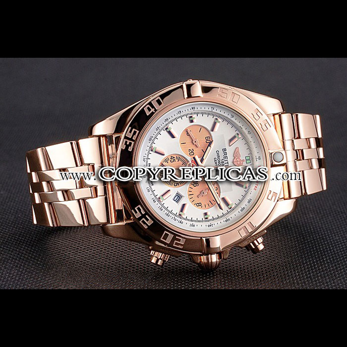 Breitling Chronomat 44 White Dial Rose Gold Bracelet BL5686 - Photo-3