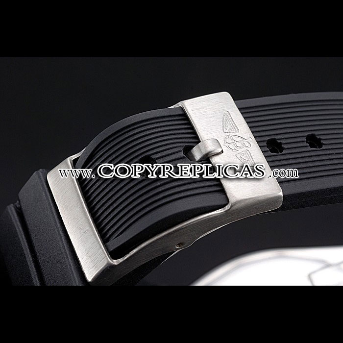 Breitling Chronomat Black Dial Rose Gold Bezel Subdials Steel Case Black Rubber Strap BL5697 - Photo-4
