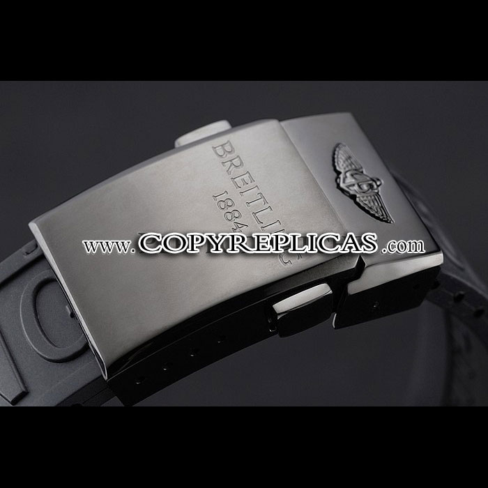 Swiss Breitling Chronomat 44 Raven Black Orange Dial Black Case Black Rubber Strap BL5700 - Photo-4
