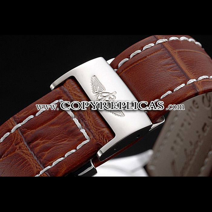 Breitling Chronomat Brown Dial Rose Gold Bezel Subdials Stainless Case Brown Leather BL5704 - Photo-4