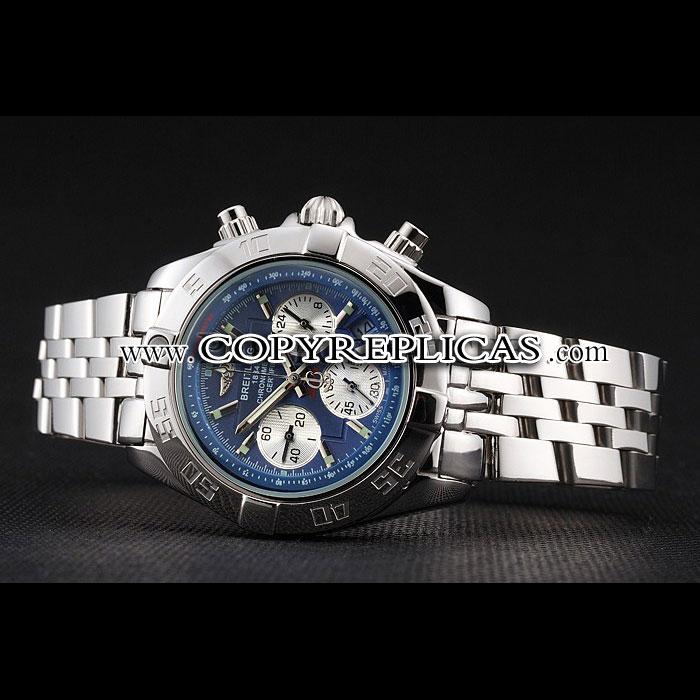Breitling Chronomat Quartz Blue Dial Stainless Steel Case Bracelet BL5705 - Photo-2