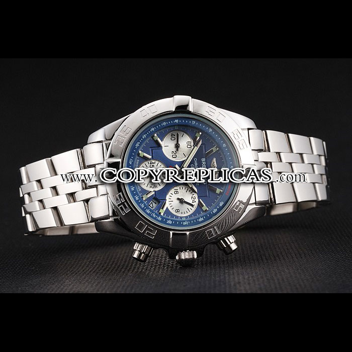 Breitling Chronomat Quartz Blue Dial Stainless Steel Case Bracelet BL5705 - Photo-3