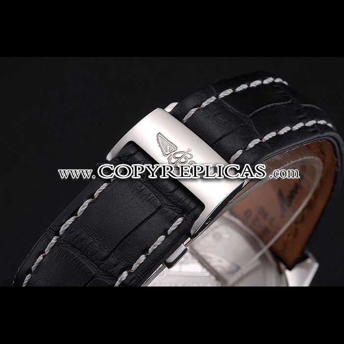Swiss Breitling Bentley Black Croco Leather Bracelet Black Dial BL5710 - Photo-4