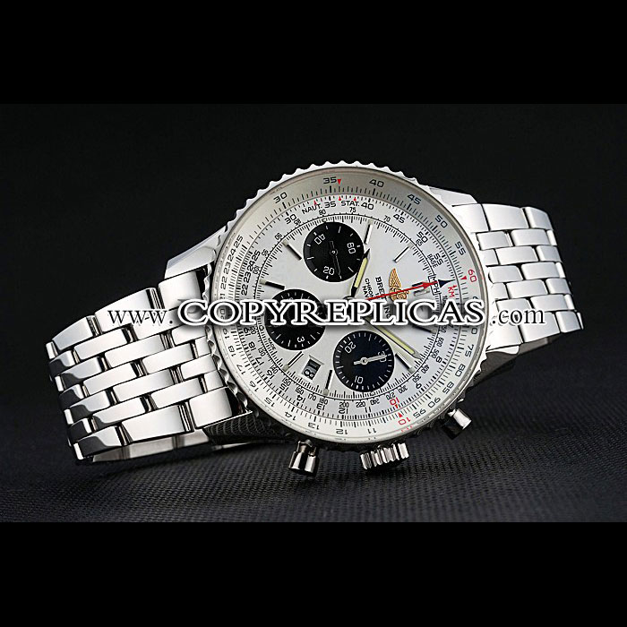 Swiss Breitling Navitimer White Dial Stainless Steel Bracelet BL5714 - Photo-2