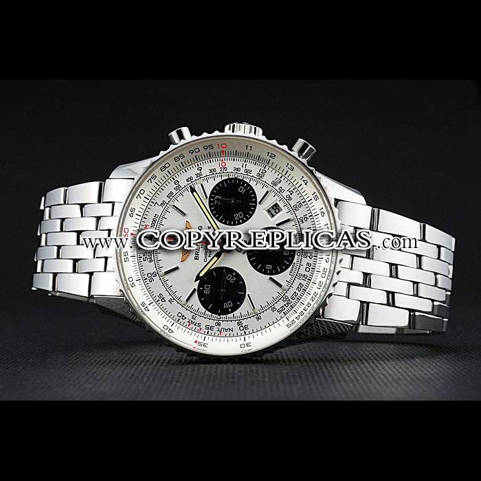Swiss Breitling Navitimer White Dial Stainless Steel Bracelet BL5714 - Photo-3