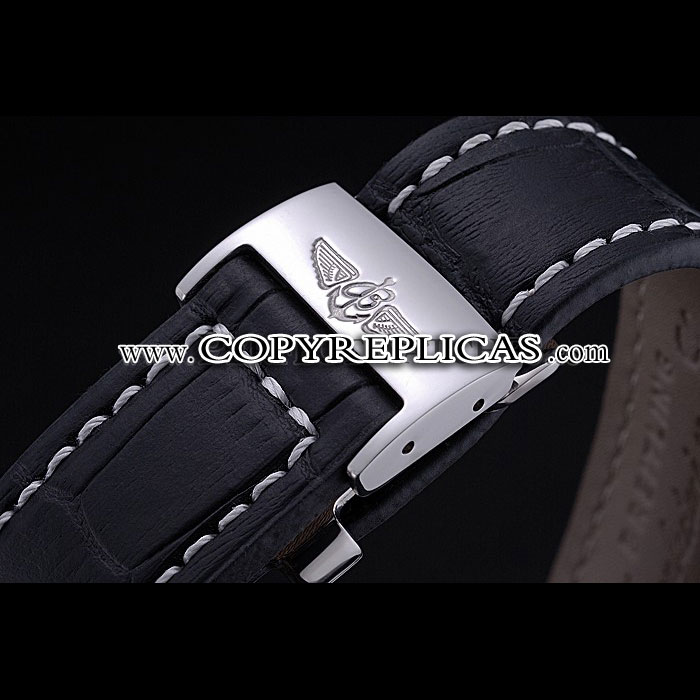Breitling Chronomat 44 Black Dial with White Subdials Black Leather Bracelet BL5715 - Photo-4
