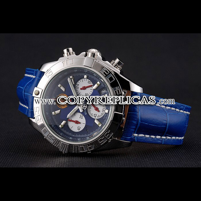 Breitling Chronomat Frecce Tricolori Blue Dial Stainless Steel Case Blue Leather Strap BL5723 - Photo-2