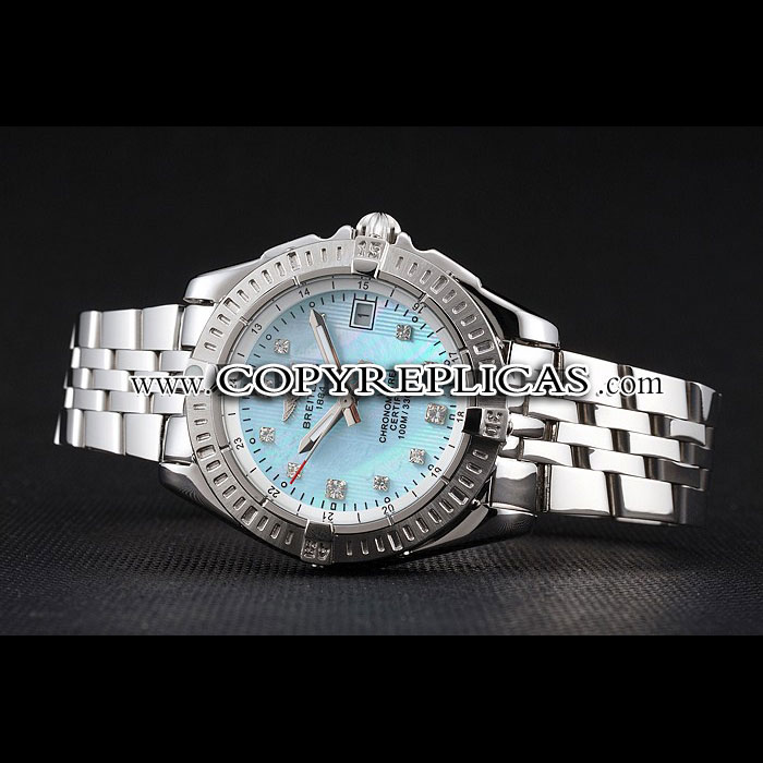 Breitling Colt Lady Light Blue Dial Diamond Hour Marks Stainless Steel Case Bracelet BL5724 - Photo-2