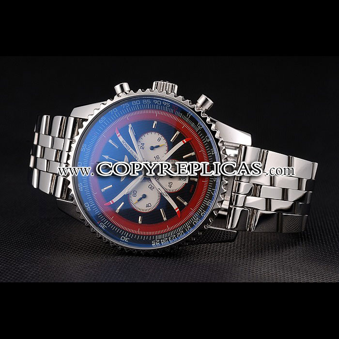 Breitling Certifie Polished Silver Stainless Steel Strap Black Dial Chronograph BL5730 - Photo-2