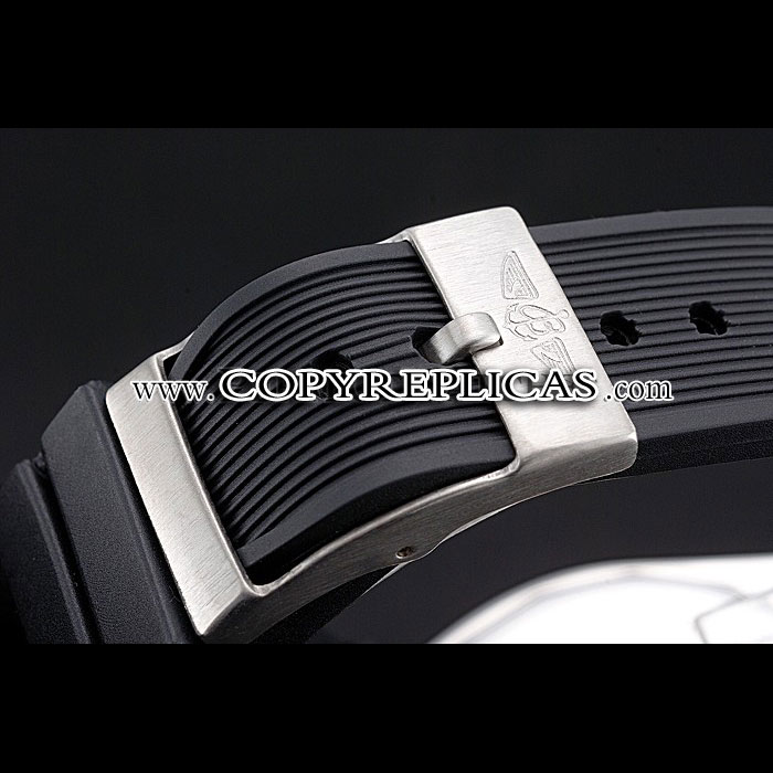 Breitling Chronomat White Dial Rose Gold Bezel Subdials Stainless Steel Black Rubber Strap BL5735 - Photo-4