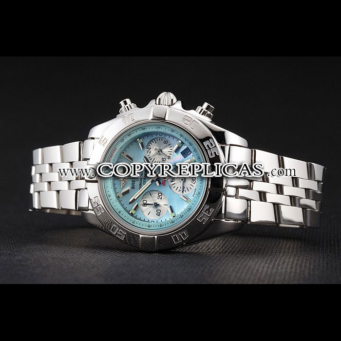 Breitling Chronomat Quartz Light Blue Dial Stainless Steel Case Bracelet BL5736 - Photo-2