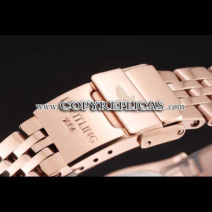 Breitling Chronomat Quartz Pearl Dial Rose Gold Case Bracelet BL5737 - Photo-4