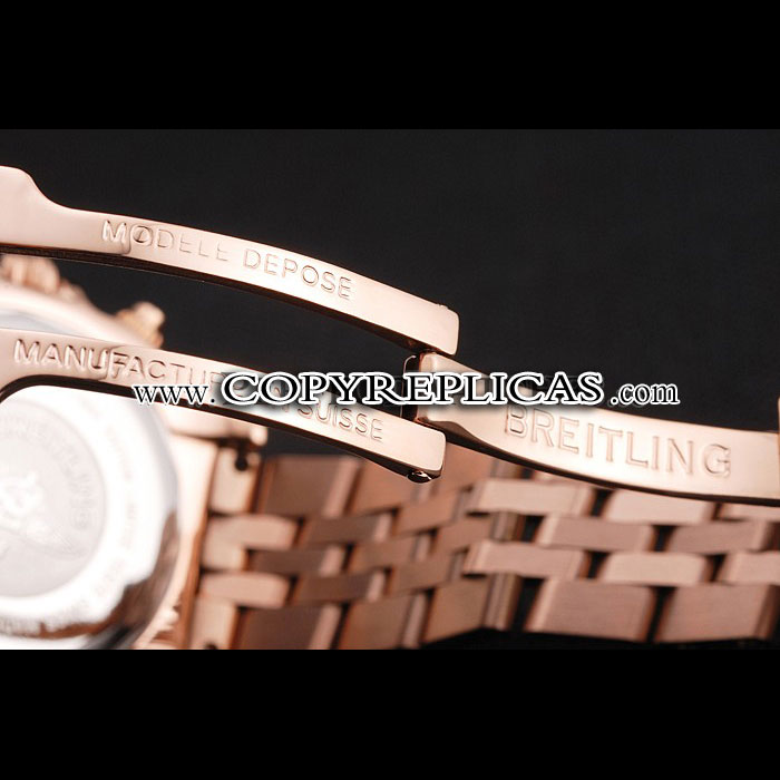 Breitling Chronomat Quartz Dark Blue Dial Rose Gold Case Bracelet BL5738 - Photo-4