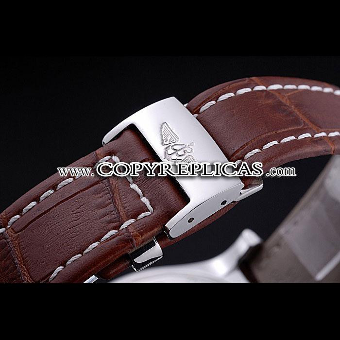 Breitling Chronomat Evolution White Dial Brown Leather Bracelet BL5761 - Photo-4
