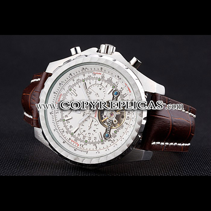 Breitling Bentley Mulliner Tourbillon White Dial Stainless Steel Case Brown Leather Strap BL5762 - Photo-2