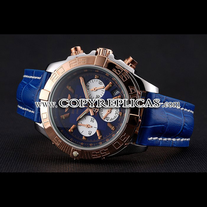 Breitling Chronomat Patrouille De France Blue Dial Stainless Steel Blue Leather Strap BL5764 - Photo-2