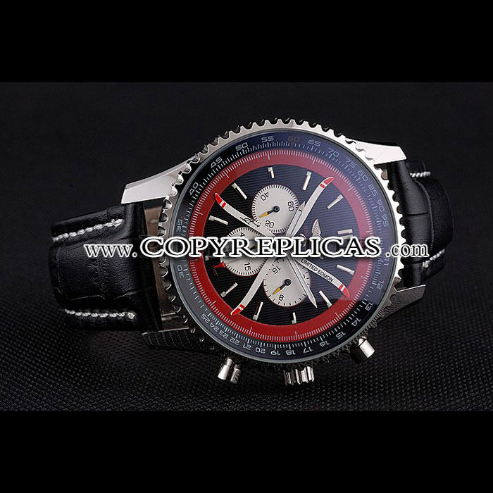 Breitling Certifie Black Leather Strap Black Dial Chronograph BL5767 - Photo-2