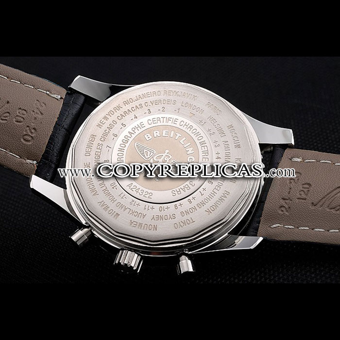 Breitling Certifie Black Leather Strap Black Dial Chronograph BL5767 - Photo-4