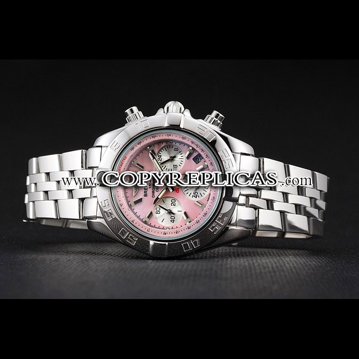 Breitling Chronomat Quartz Pink Dial Stainless Steel Case Bracelet BL5771 - Photo-2