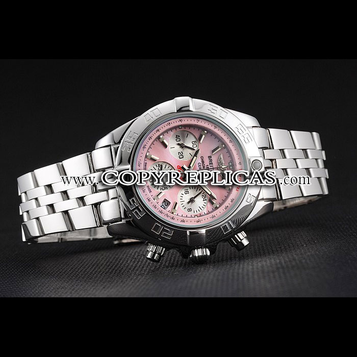 Breitling Chronomat Quartz Pink Dial Stainless Steel Case Bracelet BL5771 - Photo-3
