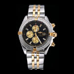 Breitling Chronomat Black Dial Stainless Steel Gold Bracelet BL5648