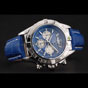 Breitling Chronomat Patrouille De France Blue Dial Steel Case Blue Leather Strap BL5682 - thumb-3