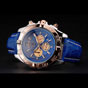 Breitling Chronomat Blue Dial Rose Gold Bezel Subdials Stainless Steel Case Blue Leather Strap BL5698 - thumb-2