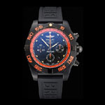 Swiss Breitling Chronomat 44 Raven Black Orange Dial Black Case Black Rubber Strap BL5700