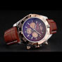 Breitling Chronomat Brown Dial Rose Gold Bezel Subdials Stainless Case Brown Leather BL5704 - thumb-3