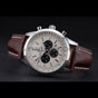 Breitling Transocean Chronograph White Dial Stainless Steel Case Brown Leather Bracelet BL5712 - thumb-3