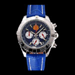 Breitling Chronomat Frecce Tricolori Blue Dial Stainless Steel Case Blue Leather Strap BL5723