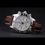 Swiss Breitling Certifie Stainless Steel Bezel Brown Croco Leather Bracelet White Dial BL5746 - thumb-3