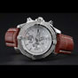Breitling Chronomat 13 Stainless Steel Case White Dial Brown Leather Bracelet BL5747 - thumb-3