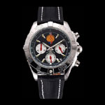 Breitling Chronomat Frecce Tricolori Black Dial Stainless Steel Black Leather Strap BL5770