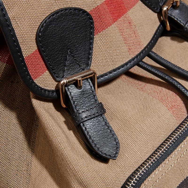 Burberry Medium Rucksack in Canvas Check and Leather 40302011 - Photo-2