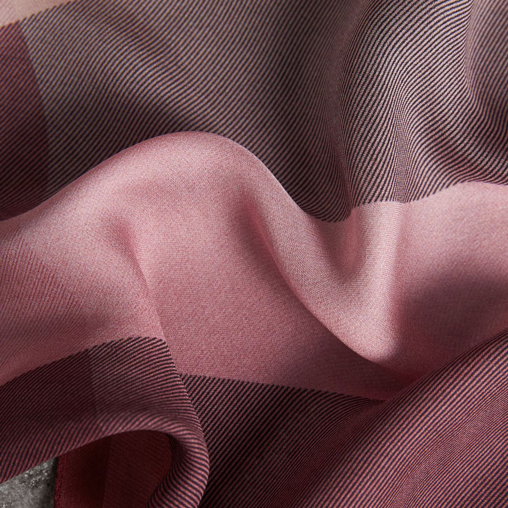 Burberry Ombre Washed Check Silk Scarf in Ash Rose 40395611 - Photo-2
