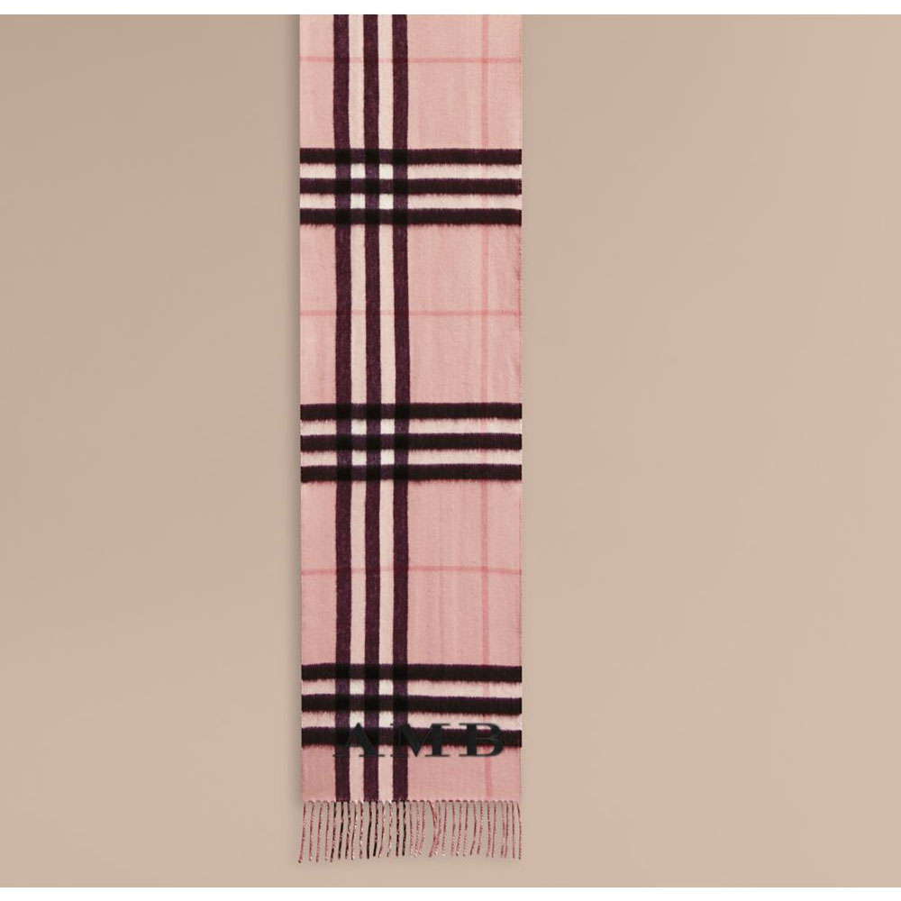 Burberry Reversible Metallic Check Cashmere Scarf in Ash Rose 40407451 - Photo-2
