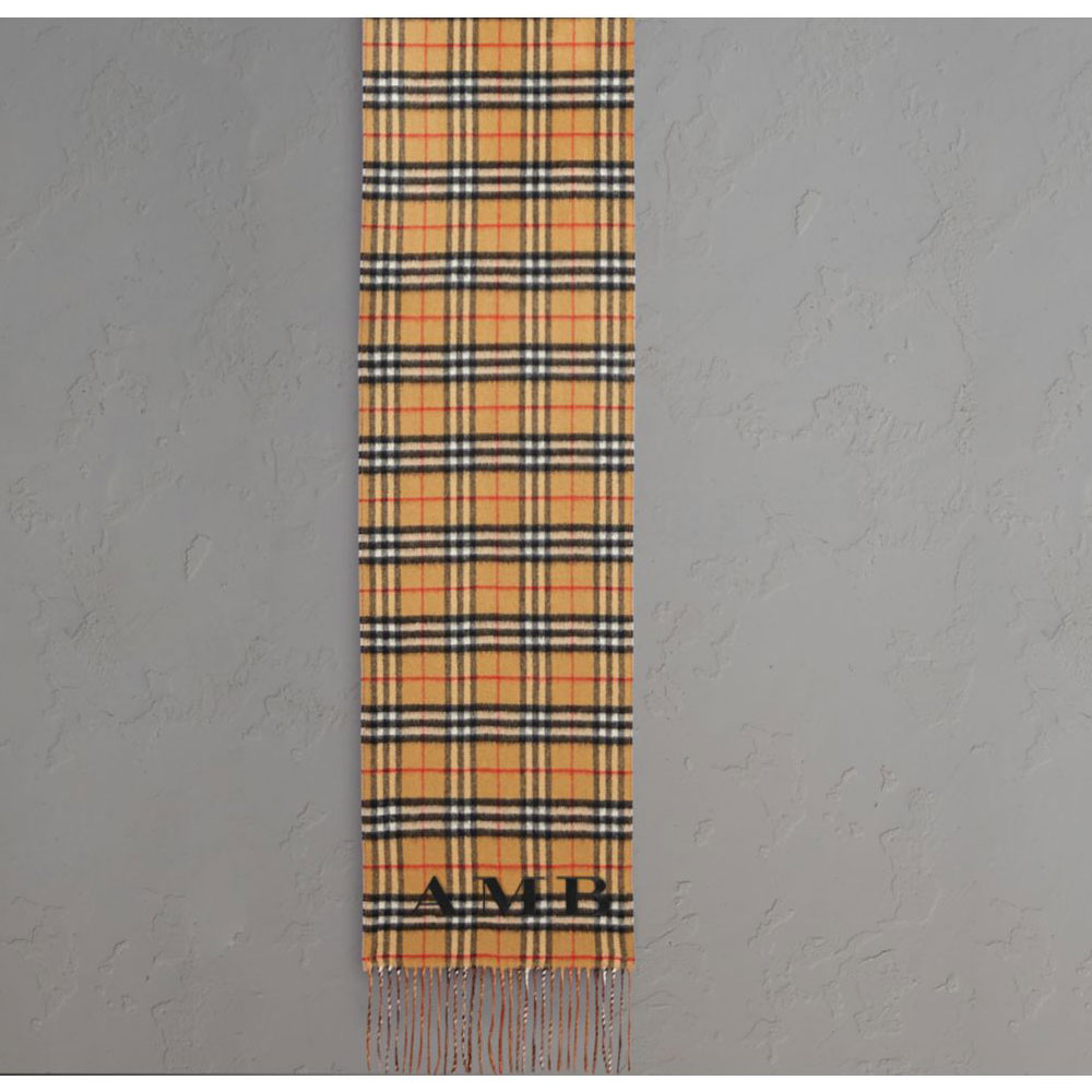 Burberry Long Reversible Vintage Check Double-faced Cashmere Scarf 40583701 - Photo-2