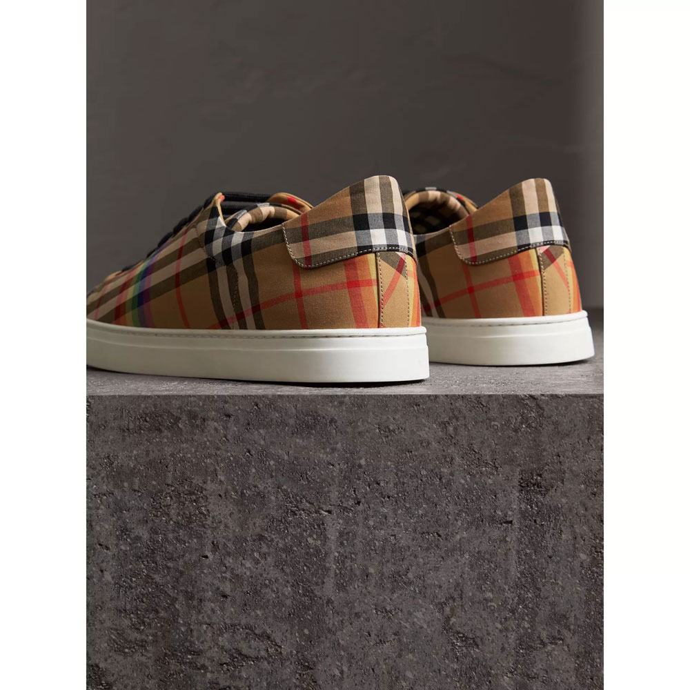 Burberry Rainbow Vintage Check Sneakers in Antique Yellow 40768331 - Photo-2