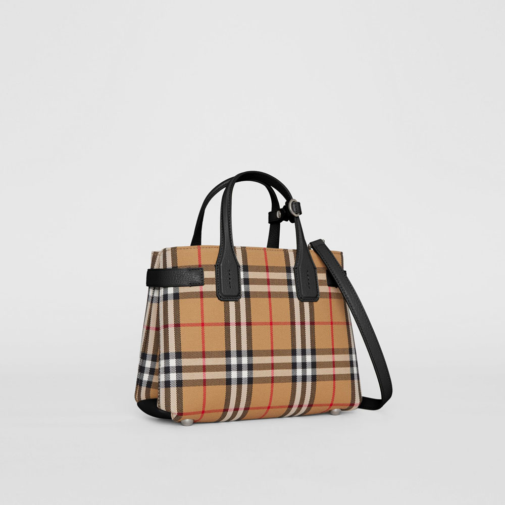 Burberry Small Banner in Vintage Check and Leather 40769481