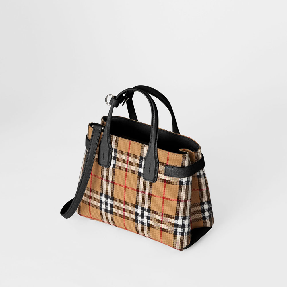 Burberry Small Banner in Vintage Check and Leather 40769481 - Photo-2