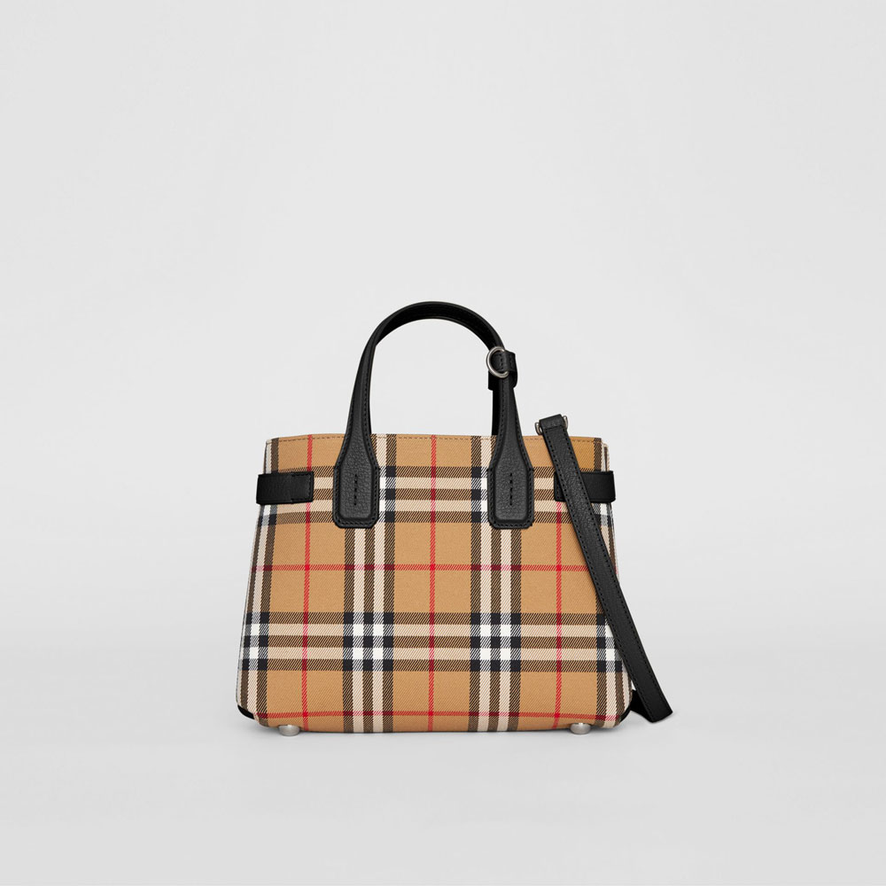 Burberry Small Banner in Vintage Check and Leather 40769481 - Photo-3