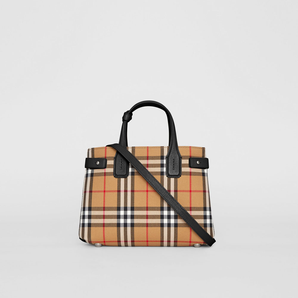 Burberry Small Banner in Vintage Check and Leather 40769481 - Photo-4